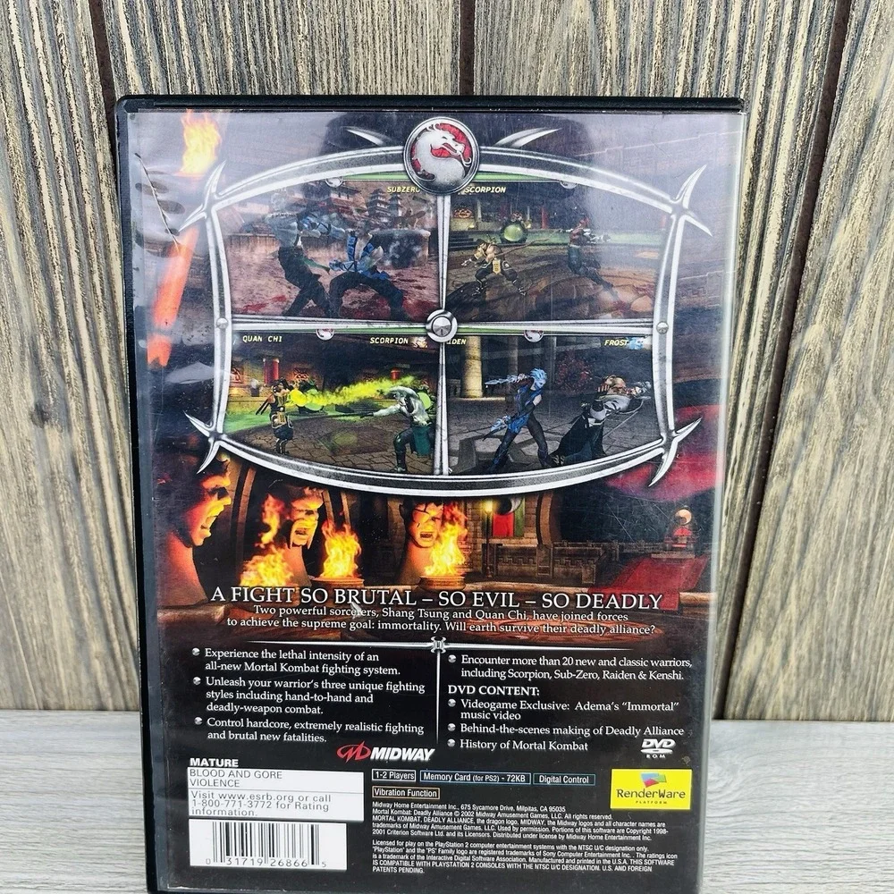 Mortal Kombat Deadly Alliance PlayStation 2 PS2 Complete Tested Working